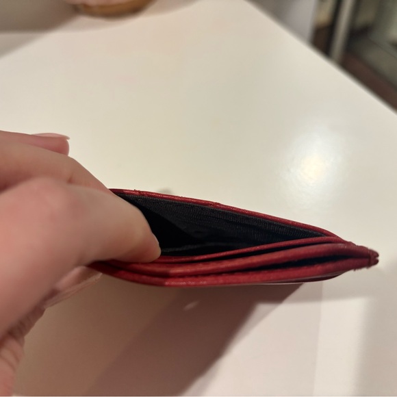 Gucci Quilted Red Card Holder with Gold Logo
